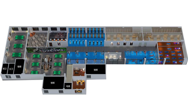 1200平方健身房配置方案-广西mk体育健身器材有限公司