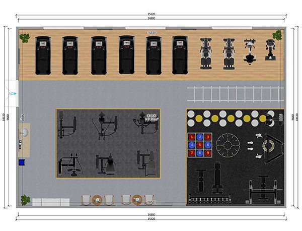 120平方健身房配置方案-广西mk体育体育健身器材有限公司