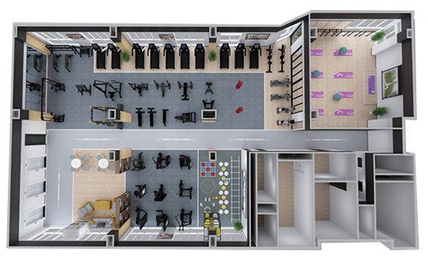 200-500平方健身房配置方案-广西mk体育体育健身器材有限公司