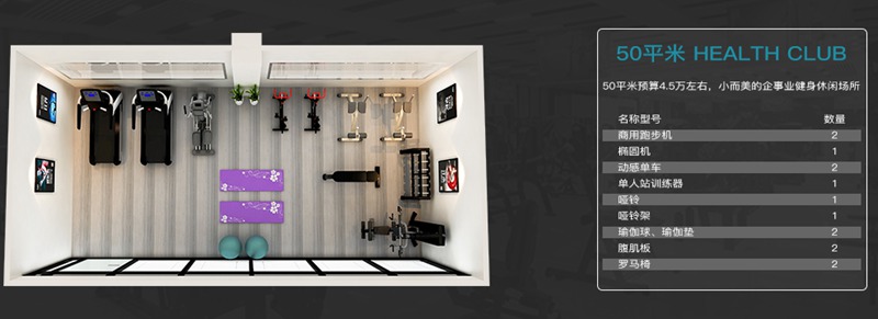 50平方健身室-mk体育健身器材企事业健身解决方案